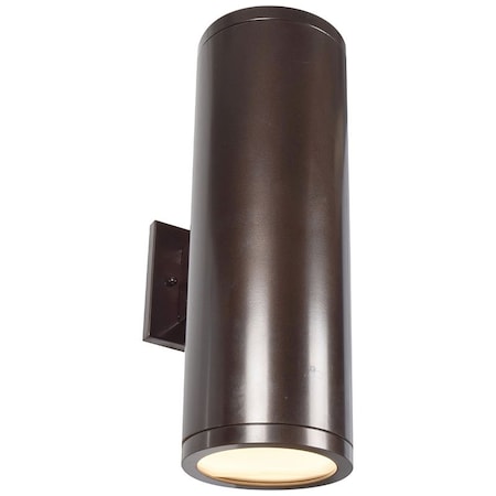 Sandpiper, Dual Voltage BiDirectional Outdoor LED Wall Mount, Bronze Finish, Frosted Glass
